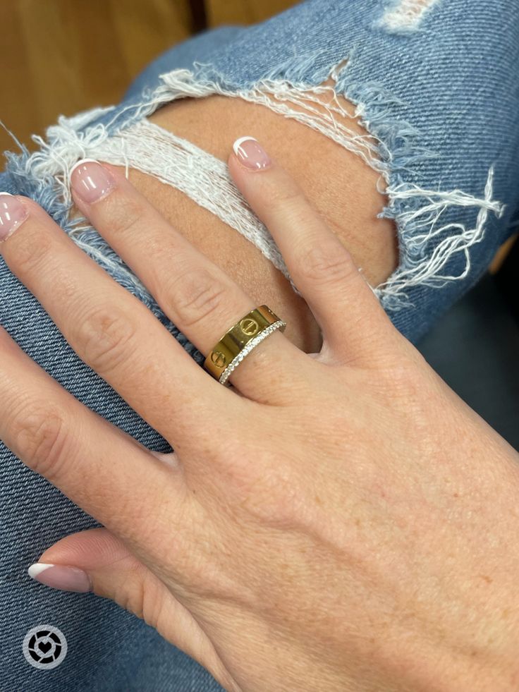 Cartier Love Ring With Diamond Band, Cartier Gold Rings, Cartier Love Ring And Eternity Band, Cartier Love Diamond Ring, Love Ring Cartier Stack, Love Cartier Ring, Cartier Love Ring With Engagement Ring, Silver Cartier Ring, Cartier Love Ring Stack