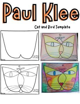 the cover of paul kleen's book, cat and bird templates with pictures of cats