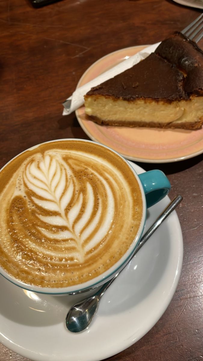 Coffee and cake Coffee Cake Pictures, Coffee And Cafe Aesthetic, Coffee And Cheesecake Aesthetic, Foto Coffee Aesthetic, Cake And Coffee Photography, Coffee Date Snapchat Stories, Cake And Coffee Aesthetic, Aesthetic Coffee Shop Pictures, Coffee And Cake Aesthetic