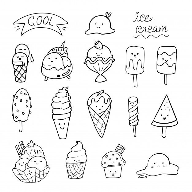 an image of ice cream coloring pages