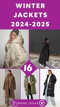 Winter Coats 2024 Women, Long Winter Jacket, Ny Outfits, Crochet Winter Hats, Simply Dresses, Jackets Women, Crochet Winter, Quilt Jacket, Winter Tops