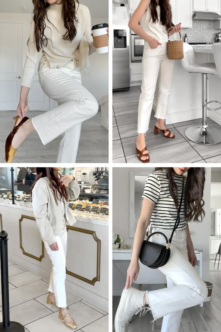 All about white pants outfits, white pants outfits for women, white pants outfits white pants outfits aesthetic. From white pants outfits winter to white pants outfits summer. White Pants Outfits For Women, White Pants Outfit Spring, White Pants Outfit Winter, Pants Outfits For Women, White Pants Outfit Summer, White Outfit Casual, Pant Outfits For Women, White Outfits For Women, White Party Outfit