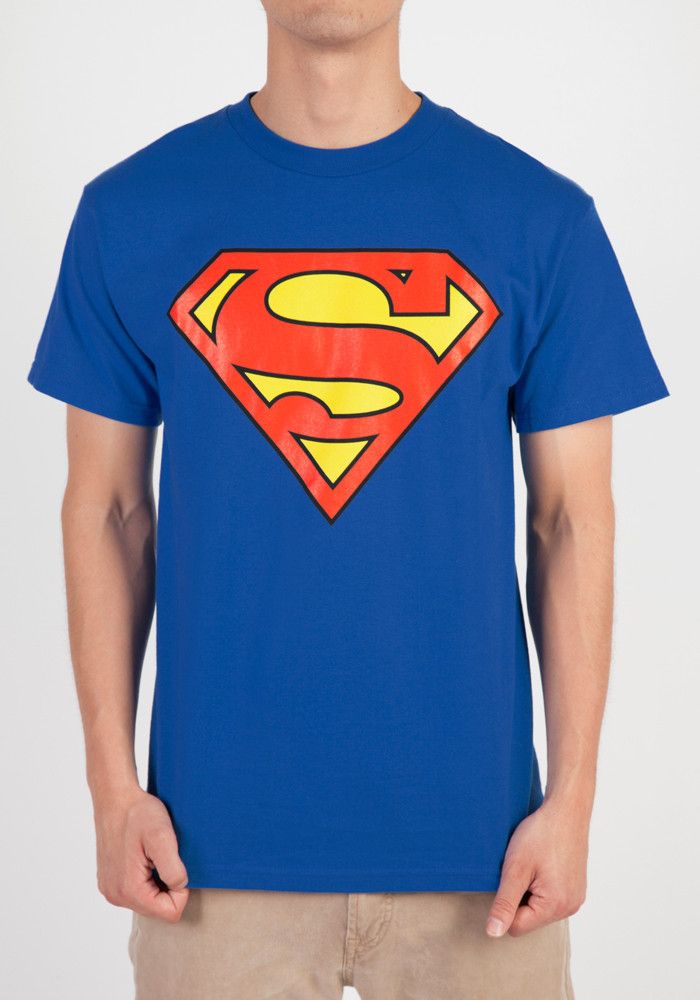 Look! Up in the sky! It's a bird, it's a plane, it's you! Now you can be the Man of Steel any time with this blue tee featuring the classic Superman "S" logo! Classic Superman, Look Up In The Sky, Superman Logo, S Logo, Man Of Steel, Blue Tee, A Plane, Logo T Shirt, Tshirt Logo