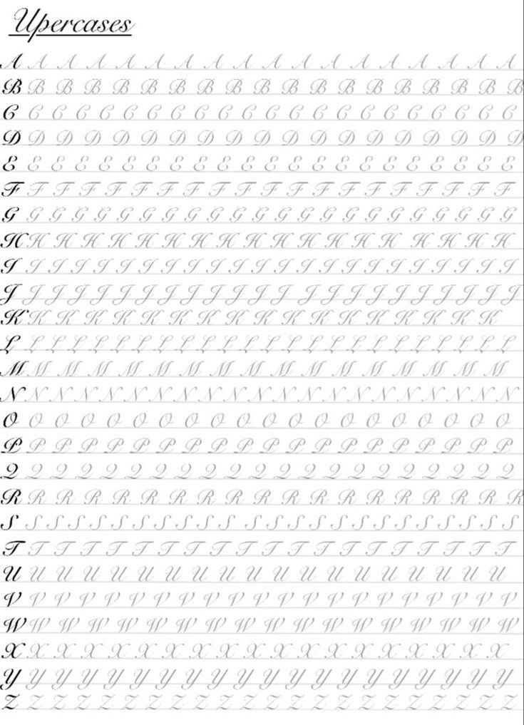 the uppercase and lowercase letters are shown in this handwritten handwriting practice sheet