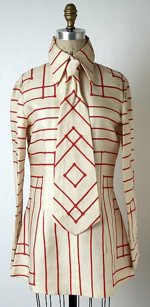 Ensemble Vintage Fashion 1970, Rudi Gernreich, Fashion 1970s, Fashion 1960s, Mod Vintage, Tie Women, Vintage Blouse, 1970s Fashion, 1960s Fashion