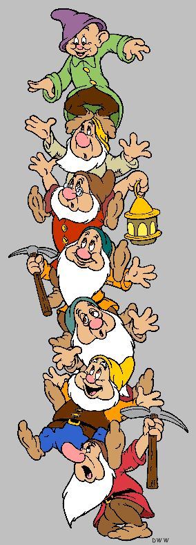 the seven dwarfs from snow white and the seven dwarfs cartoon characters, disney cartoons, person,