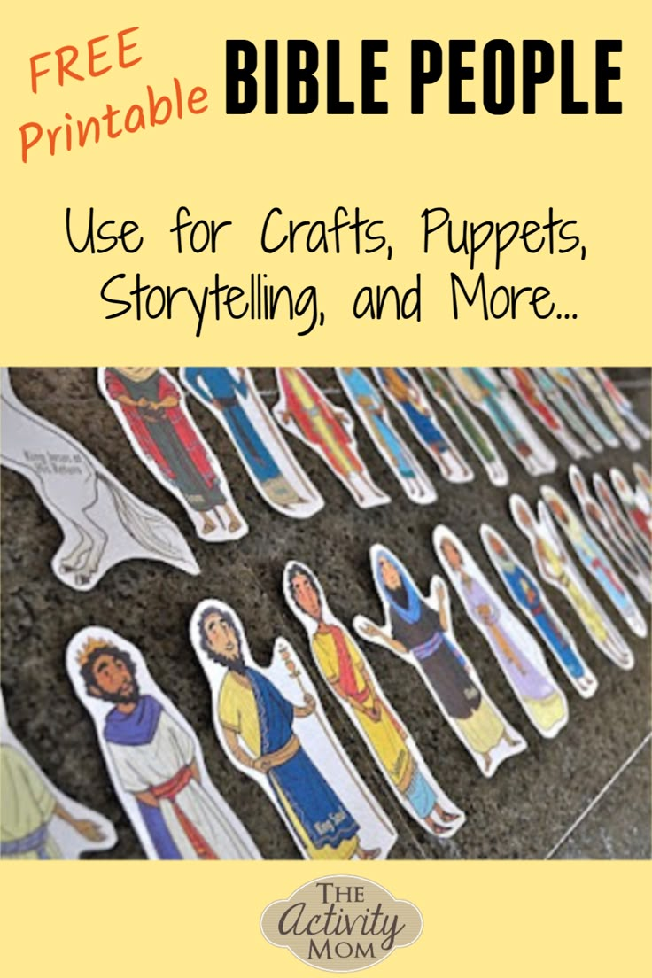 the printable bible people for crafts, puppets, storytelling and more is shown