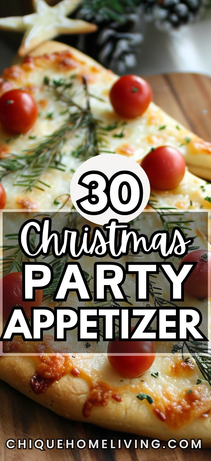 christmas party appetizers with text overlay that reads, 30 christmas party appetizer