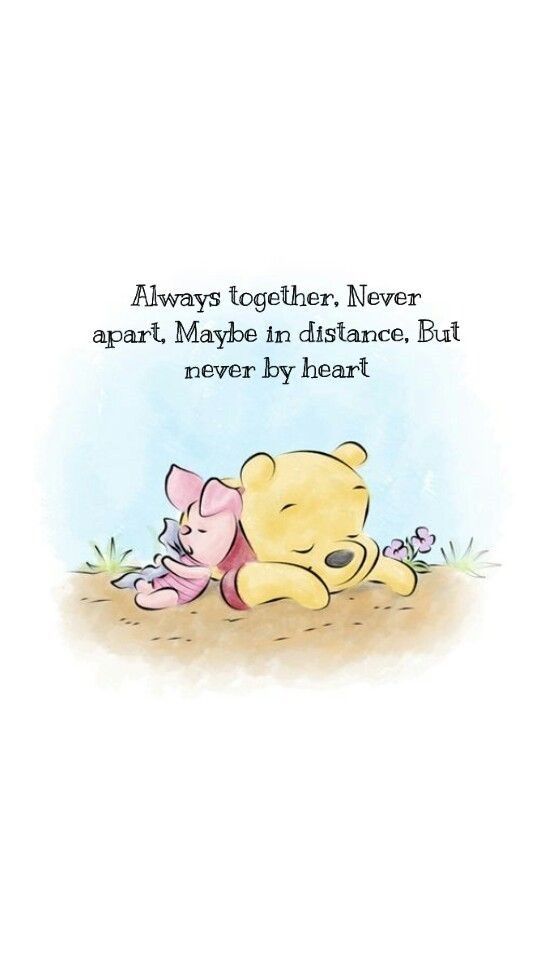 winnie the pooh and piglet hugging each other