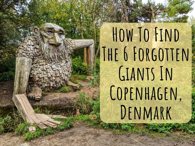 a wooden statue with the words how to find the 6 forgotten giants in copenhagen denmark