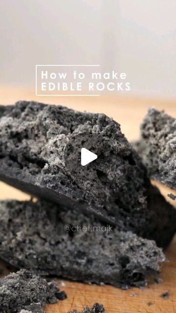 some rocks are stacked on top of each other with the words how to make edible rocks