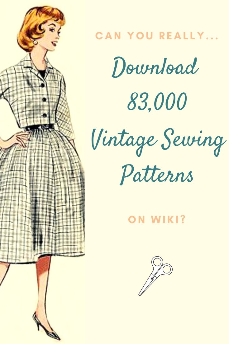 an advertisement for a vintage sewing pattern, featuring a woman in a plaid dress with a pair of scissors