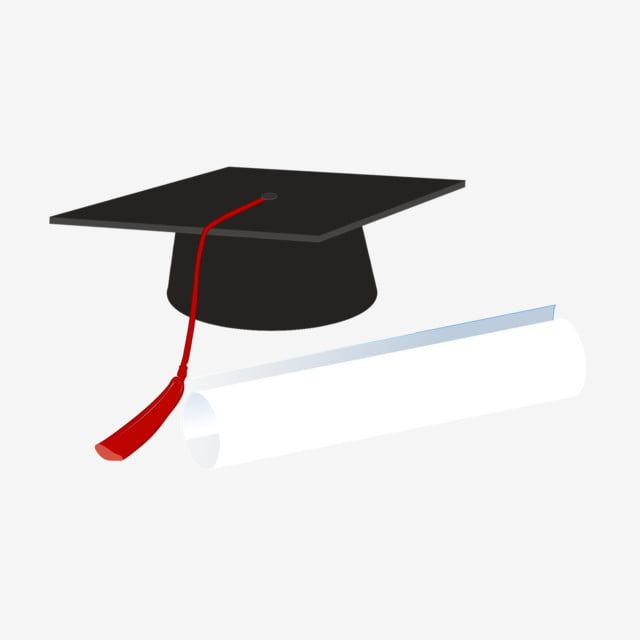 a graduation cap and diploma laying on top of a white paper scroll with a red tassel