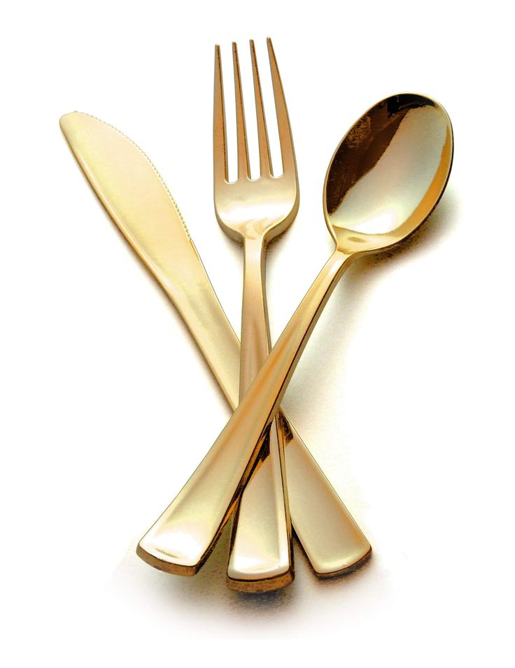 three forks and two spoons sitting next to each other