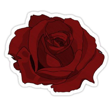 a red rose sticker on a white background