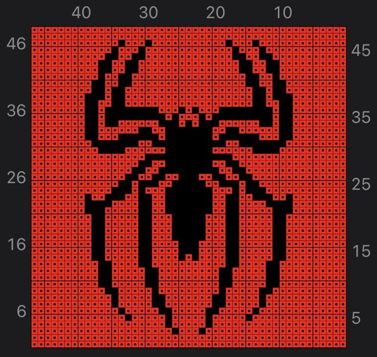 a cross stitch pattern with the shape of a spider on it's back side