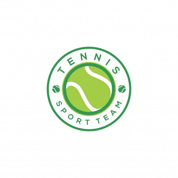 tennis logo with the word tennis sport team in green and white colors on a white background