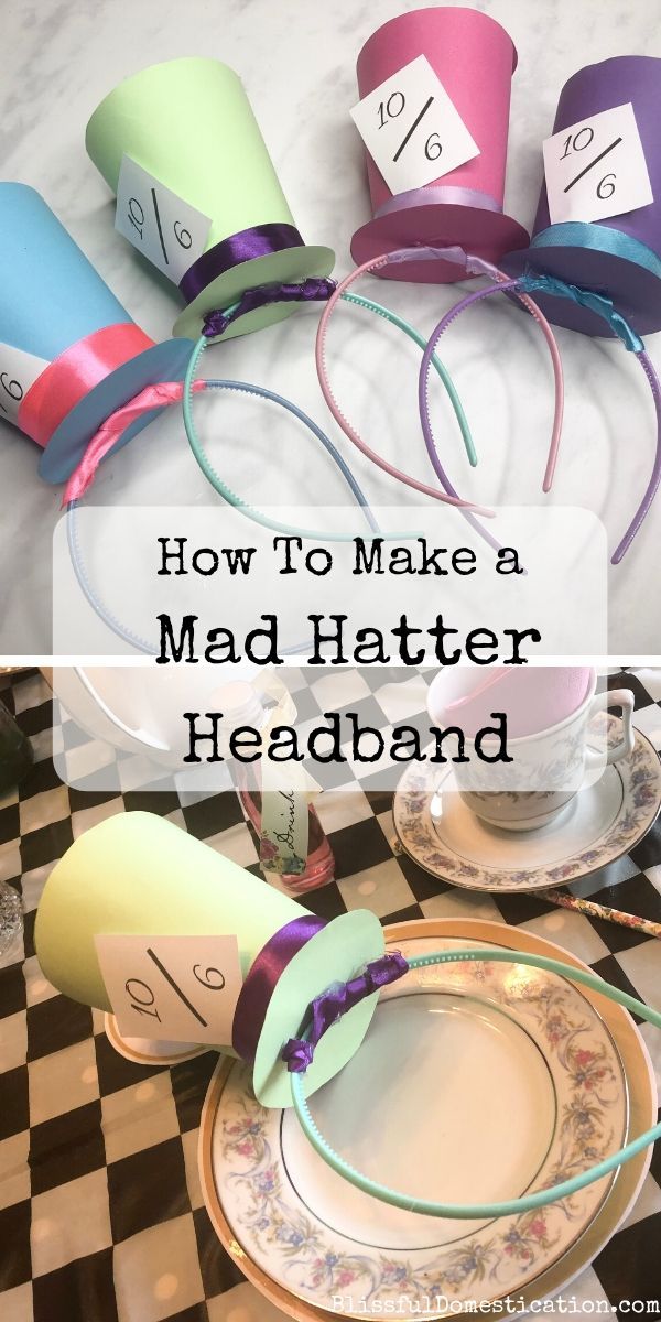 This is a simple tutorial for making a Mad Hatter style Headband from a paper cup and hairband. Great for Alice in Wonderland birthday parties!