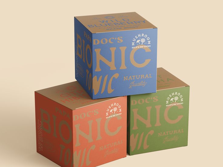 three boxes stacked on top of each other with the words dog's nic in different colors