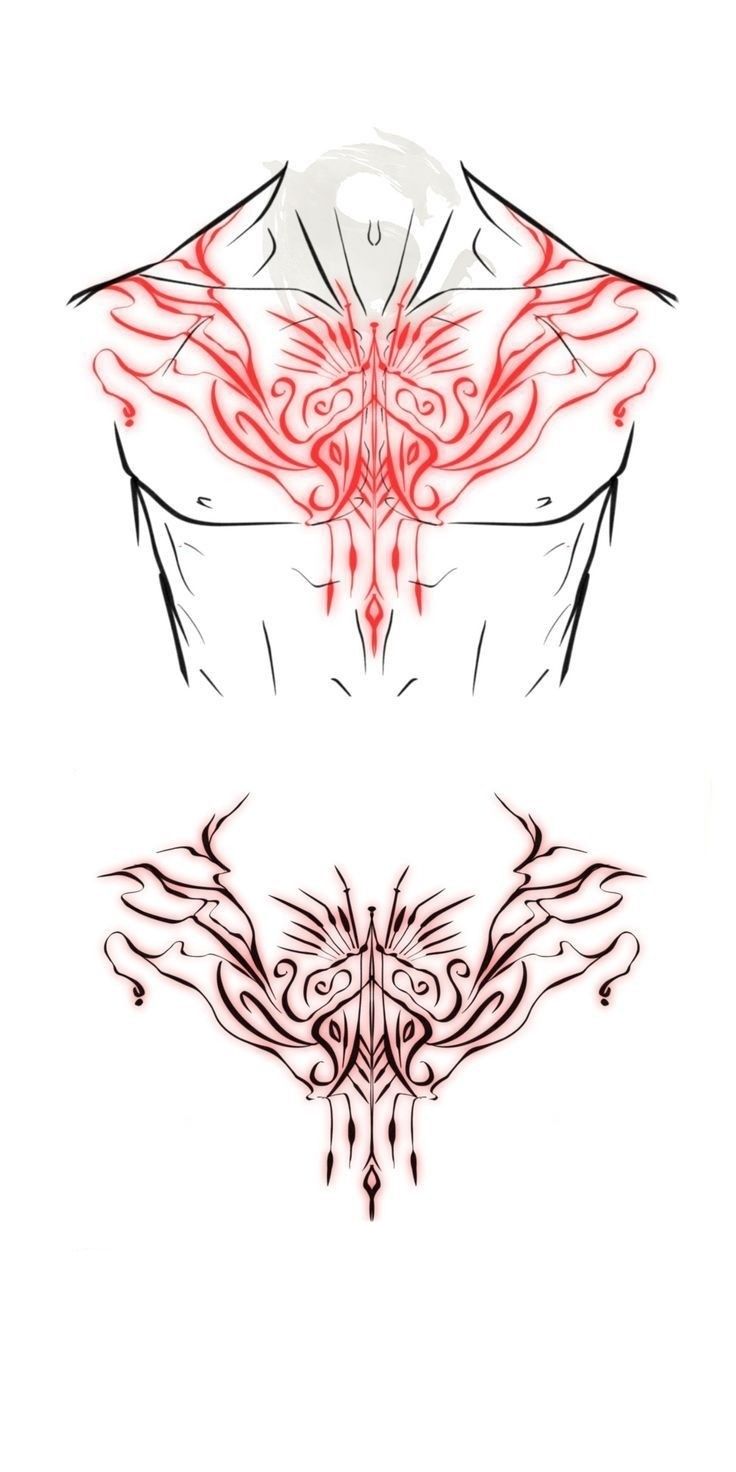 the front and back of a tattoo design