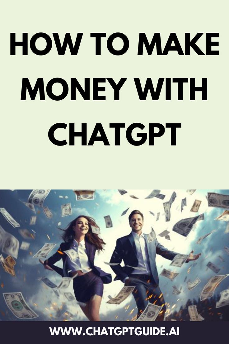 a man and woman running through money with the words how to make money with chagt