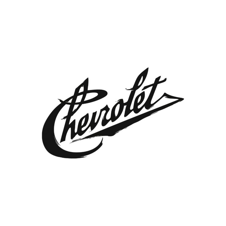 the word chevrolet written in black ink on a white background