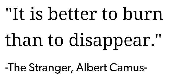 a quote from albert camus about the dangers of being afraid to be in danger