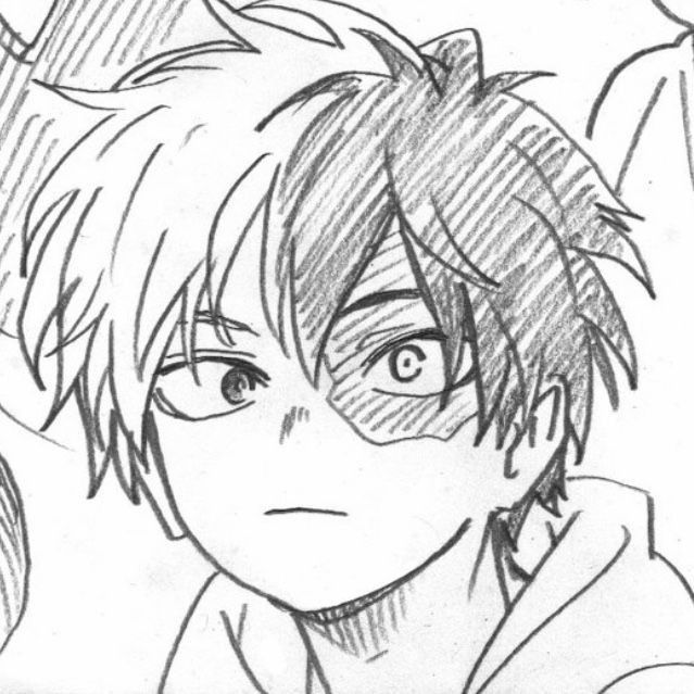 a pencil drawing of a boy with short hair and an angry look on his face