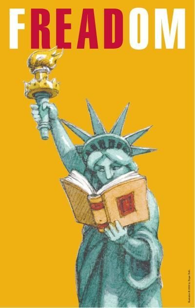 the statue of liberty is holding a book