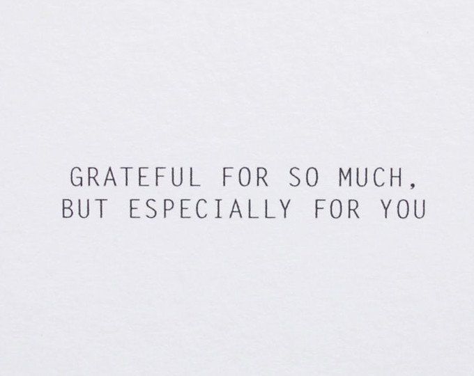 a white card with the words grateful for so much, but especially for you