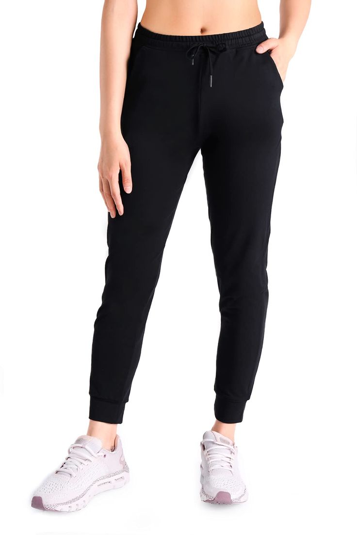 PRICES MAY VARY. 92% Polyester / 8% Spandex. Anti-shrink, moisture-wicking, wrinkle-free and quick dry fabric keep you breezy and don't rub your skin. Ligthtweight and soft fabric offer you great comfort in spring and summer Petite (25" inseam) fits women 5'-5'4". Regular (28" inseam) fits women 5'5"-5'8". Tall (31" inseam) fits women 5'9"-5'11". Extra Tall (34" inseam) fits women 6' and above Slash side pockets for storing essentials, keys, cards, cash and smartphone, etc. Comfortable waistband Travel Lounge, Lounge Sweatpants, Yoga Dress, Thermal Pants, Thermal Leggings, Fits Women, Black Joggers, Joggers Womens, Fleece Pants