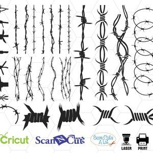 Barbed Wire svg prison svg barbed wire clipart cricut fence | Etsy Vine ...