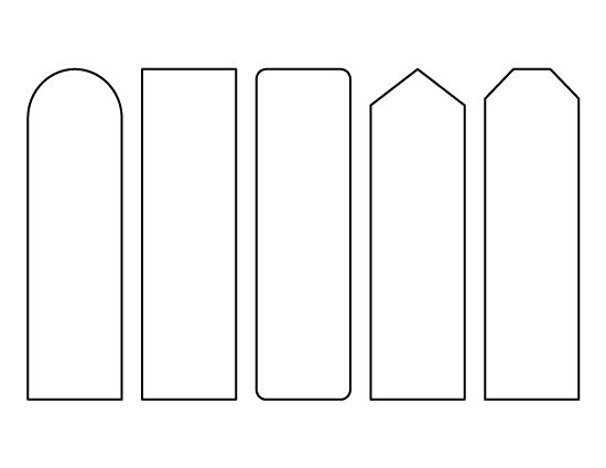 four wooden fence posts with one line drawn in the middle and three on each side