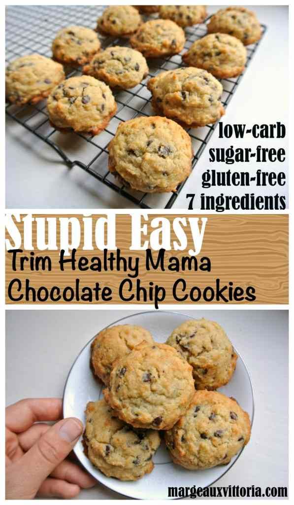 Stupid Easy Trim Healthy Mama Chocolate Chip Cookies | Margeaux Vittoria Thm Snacks, Thm Meals, Dessert Mousse, Cookies Healthy, Postre Keto, Healthier Desserts, Thm Desserts, Mama Recipe, Low Carb Dessert