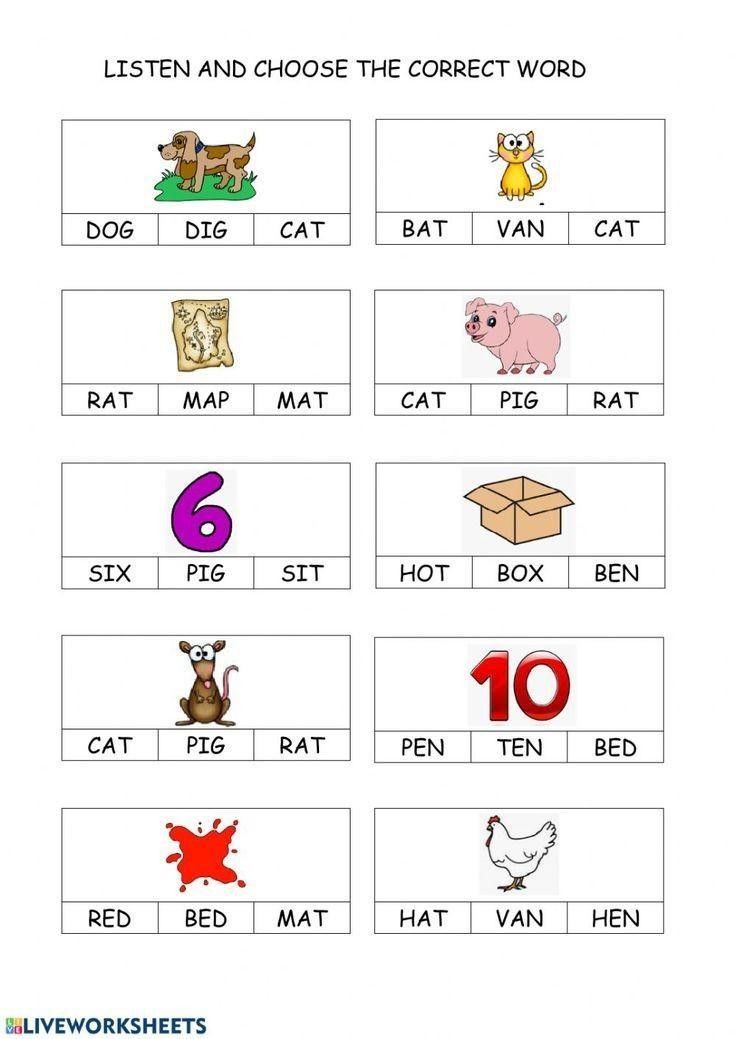 worksheet with words and pictures to help students learn how to read the numbers