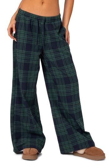 Feel the comfort of these cozy cotton-blend sweatpants updated with wide legs and finished in a laid-back plaid. Elastic/drawstring waist Front slant pockets 50% cotton, 50% polyester Machine wash, dry flat Imported Plaid Slant Pocket Pants, Comfy Pants With Pockets, Orange Pajamas Pants, Womens Comfortable Pants, Preppy Winter Pants, Plaid Pj Pants Target, Thick Pants For Winter, Womens Pajamas Set Pants, Dream Clothes Walmart