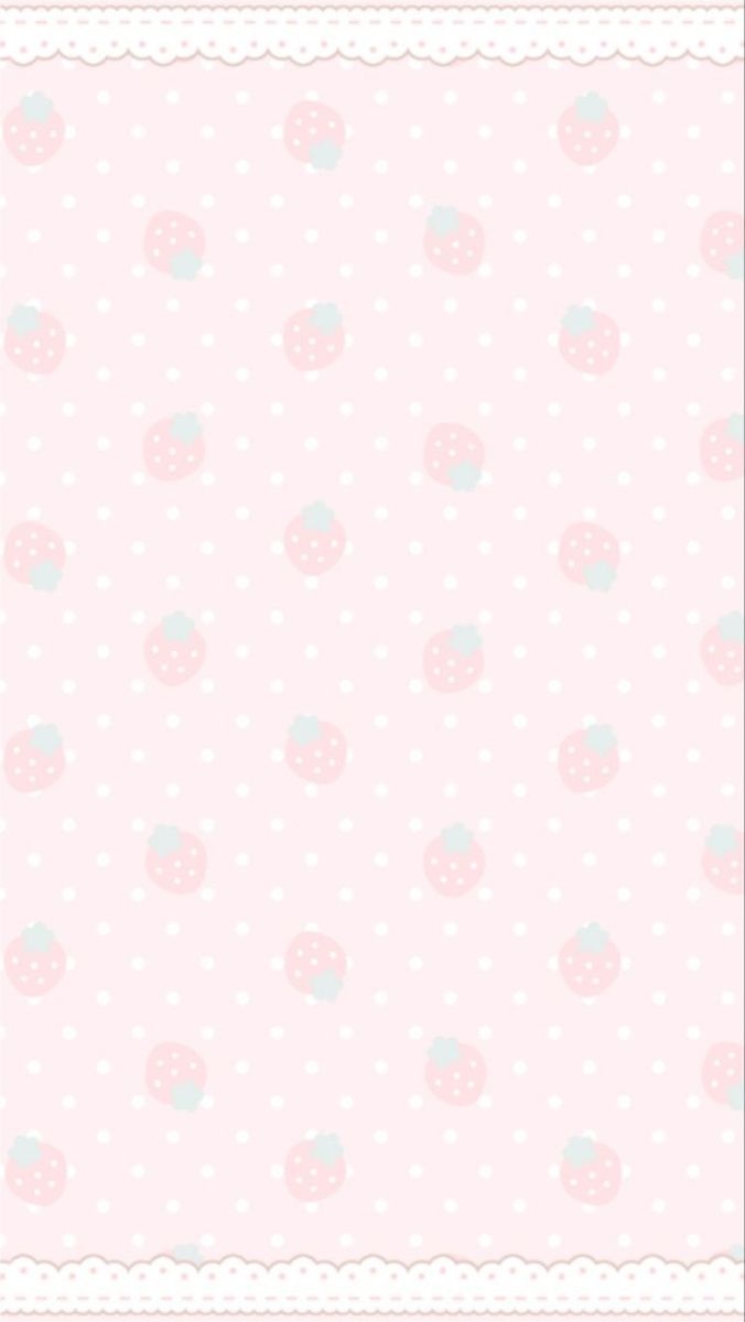 a pink background with polka dots and scalloped edges