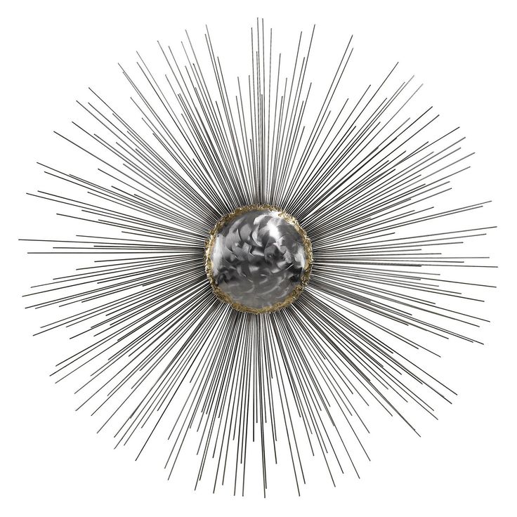 a metal sunburst on a white background