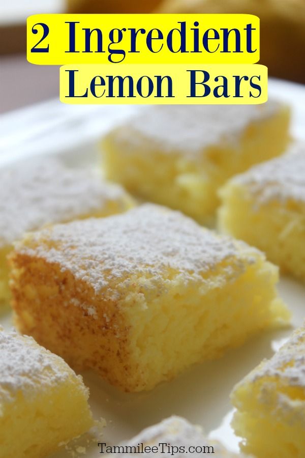 two ingredient lemon bars on a white plate