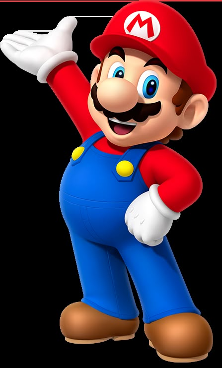 an image of a mario bros character with his arms up and hands in the air