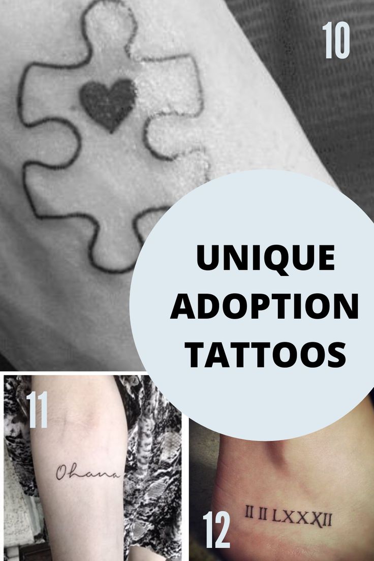 four different tattoo designs with the words unique addition tattoos on their arm and lower arm