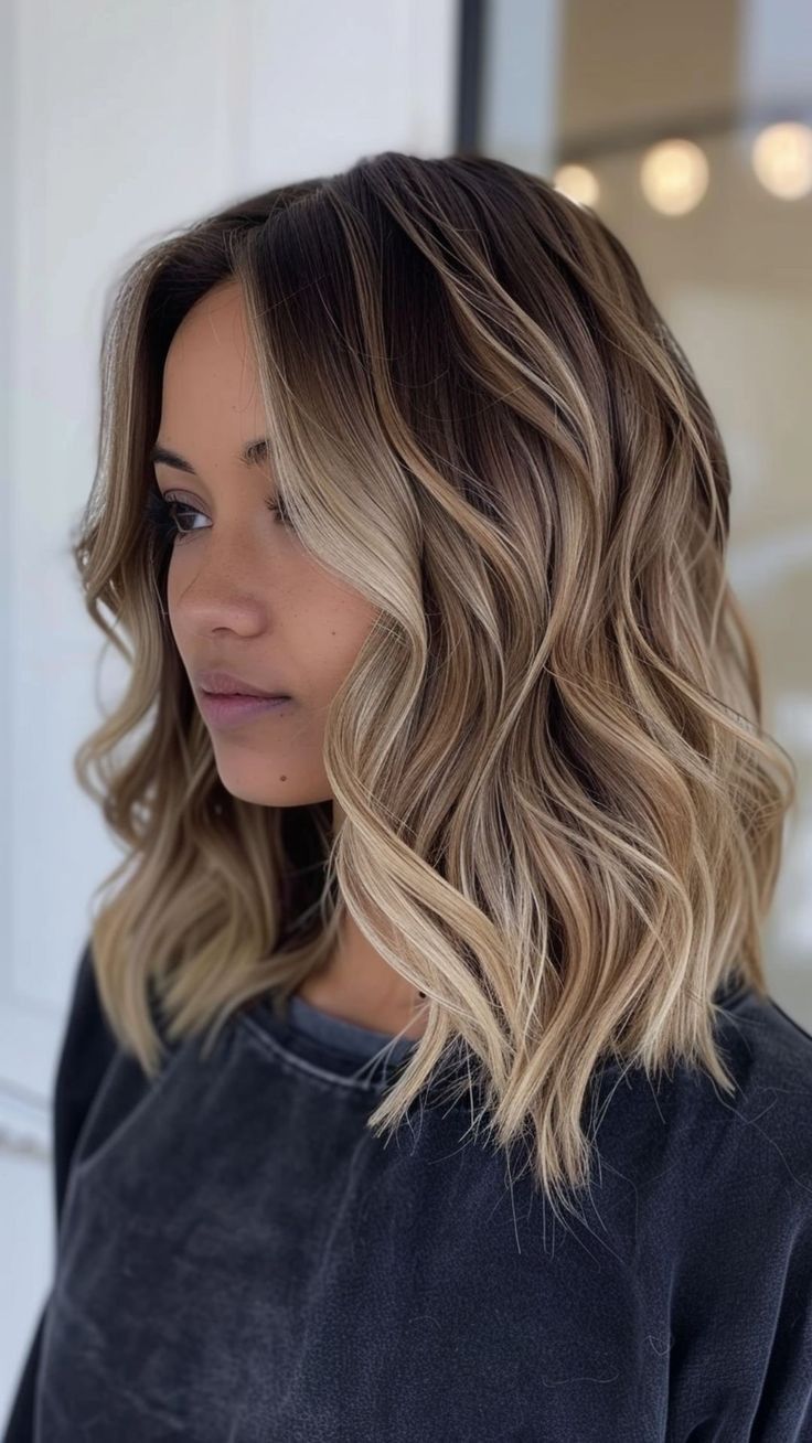 Hairstyles Ombre Brown, Ombre Hair Color Shoulder Length, Blonde On Dark Brown Hair, Brown Hair With Blonde Highlights Short, Fall Hair Color Ideas For Brunettes, Brunette To Blonde Transition, From Dark To Blonde Hair, Best Highlights For Dark Brown Hair, Blonde And Brown Hair Color Two Toned