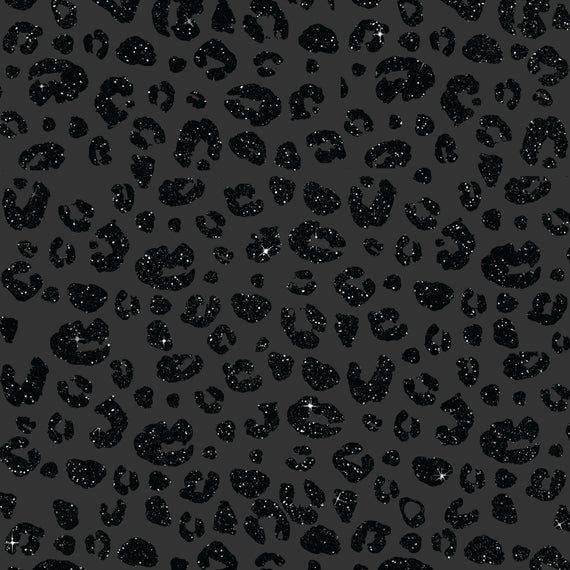 black and white leopard print wallpaper with lots of glitter on it's surface