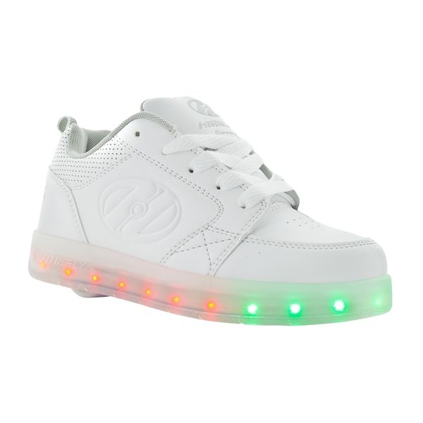 White light-up Heelys Heelys Roller Shoes, Kids Skates, Roller Shoes, Shoes Aesthetic, Light Up Sneakers, Light Up Shoes, Street Shoes, Boys Sneakers, Roller Skating