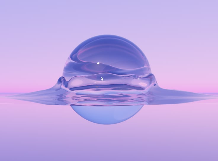 an image of a liquid drop in the water that looks like it's floating