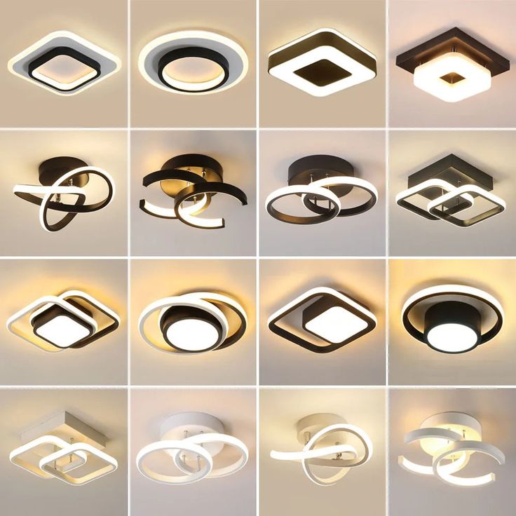 several different types of lights are shown in this set, including square and rectangle shapes