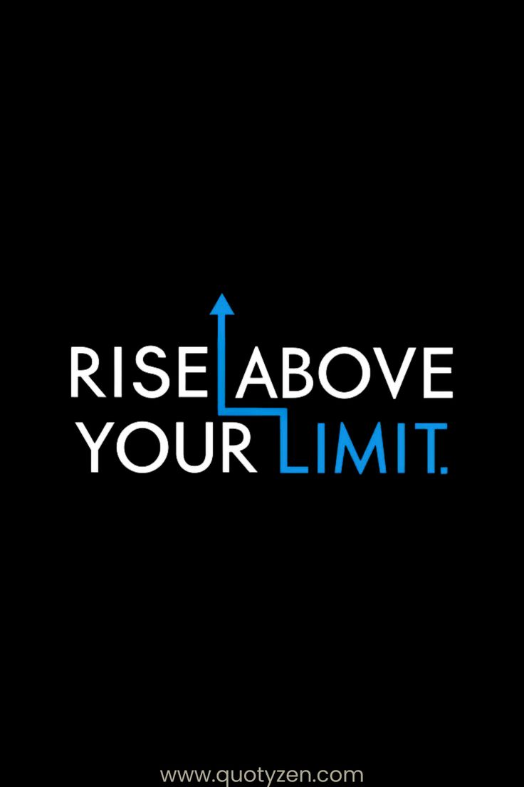 the words rise above your limit are shown in blue and white on a black background