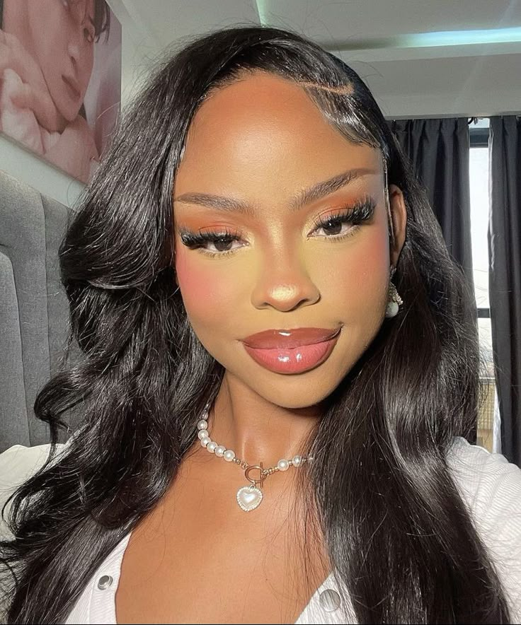 Full Beat Makeup Black Women, Under Eye Makeup Black Women, Bright Under Eye Makeup Black Women, Bright Under Eye Makeup, Eye Makeup Black Women, Bright Under Eye, Imvu Heads, Eye Makeup Black, Natural Beat