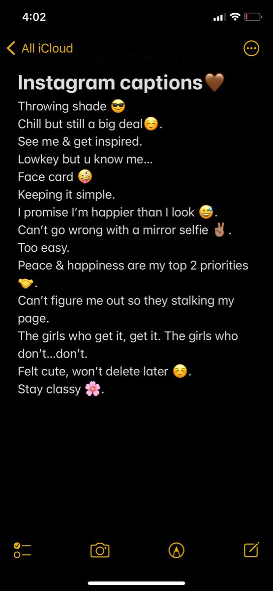 an instagram caption on the phone with emoticions and texting about them