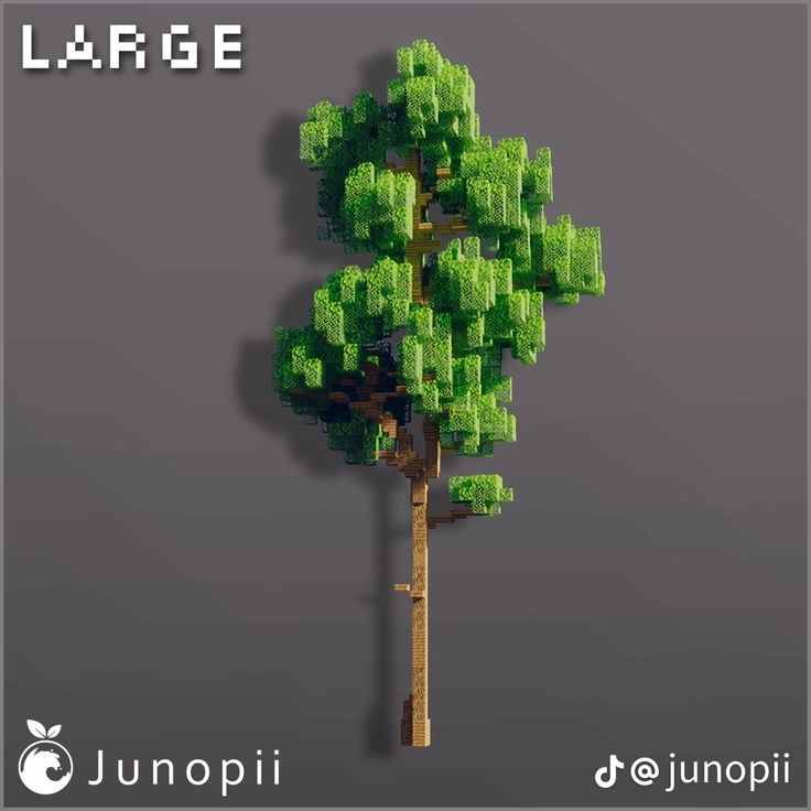 an image of a tree made out of pixellated blocks with the words large on it